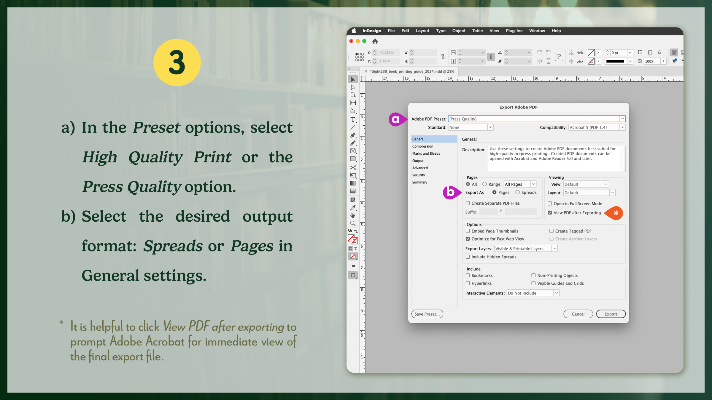 a slide with an InDesign tip